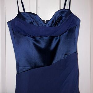 Nicholas Navy Corset Top Silk Dress NWT